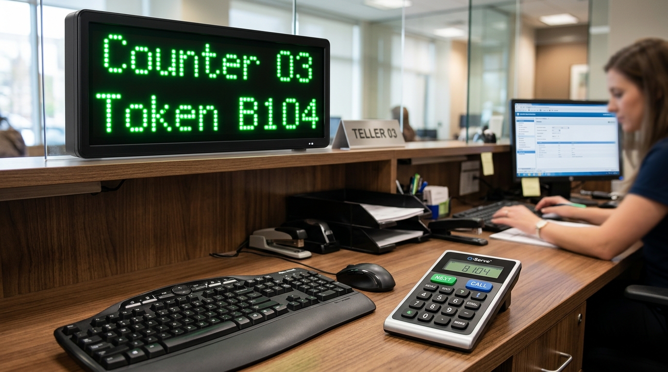 Staff Wireless Counter Calling Keypad (Physical & Virtual Web)